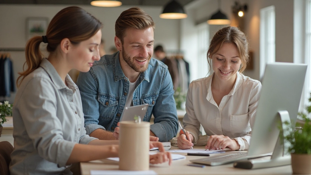 Владельцы малого магазина готовят товары для продажи в интернете